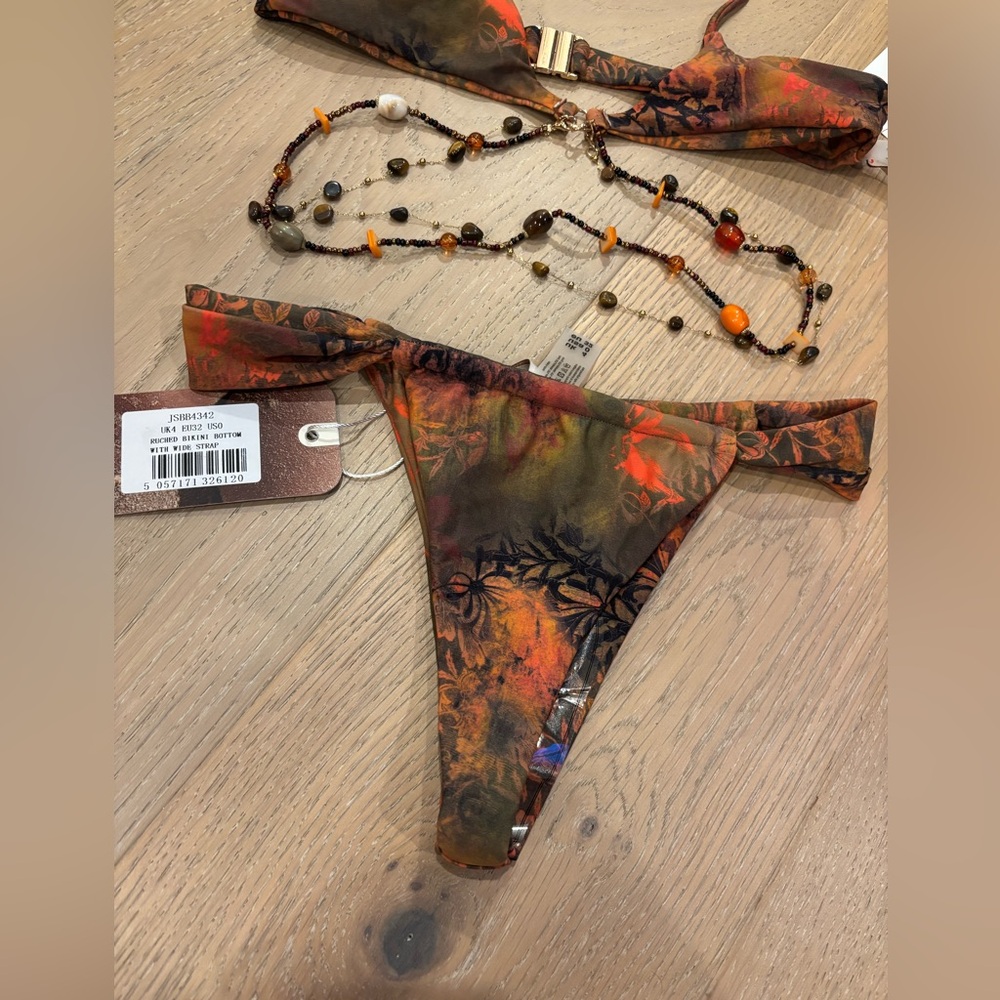 Revolve Jaded London Hina Bikini Set W/ Beaded Trims Top & Bottoms Sz 0 NWT NEW - Picture 7 of 15